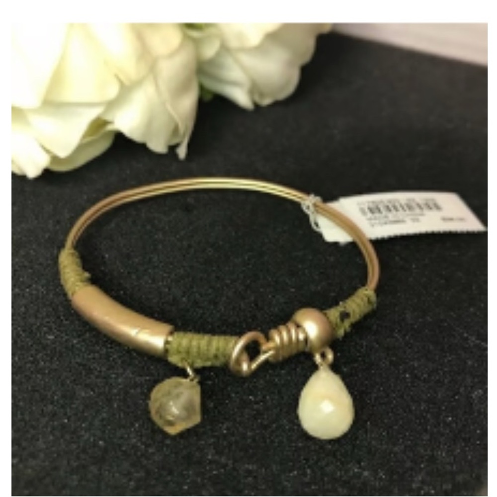 NWT J.Jill Gold and Green Bangle Bracelet